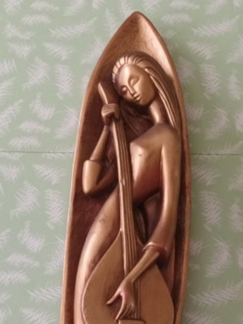 Muse Vintage Mcm 1960 mural art chalkware